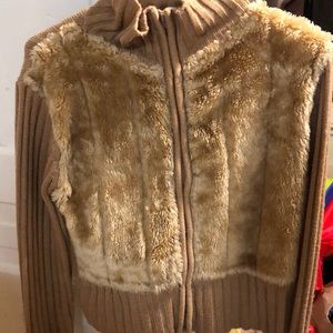Jazzie tan furry jacket